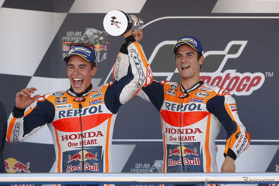 MotoGP第4戦スペインGPはRepsol Honda Teamが今季初の1-2フィニッシュ。《画像提供 Honda》