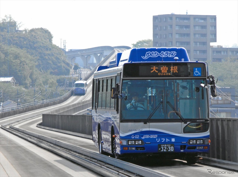 名古屋市と近郊を結ぶガイドウェイバス。バスの実証実験はこの専用軌道区間で実施される《提供 名古屋ガイドウェイバス》