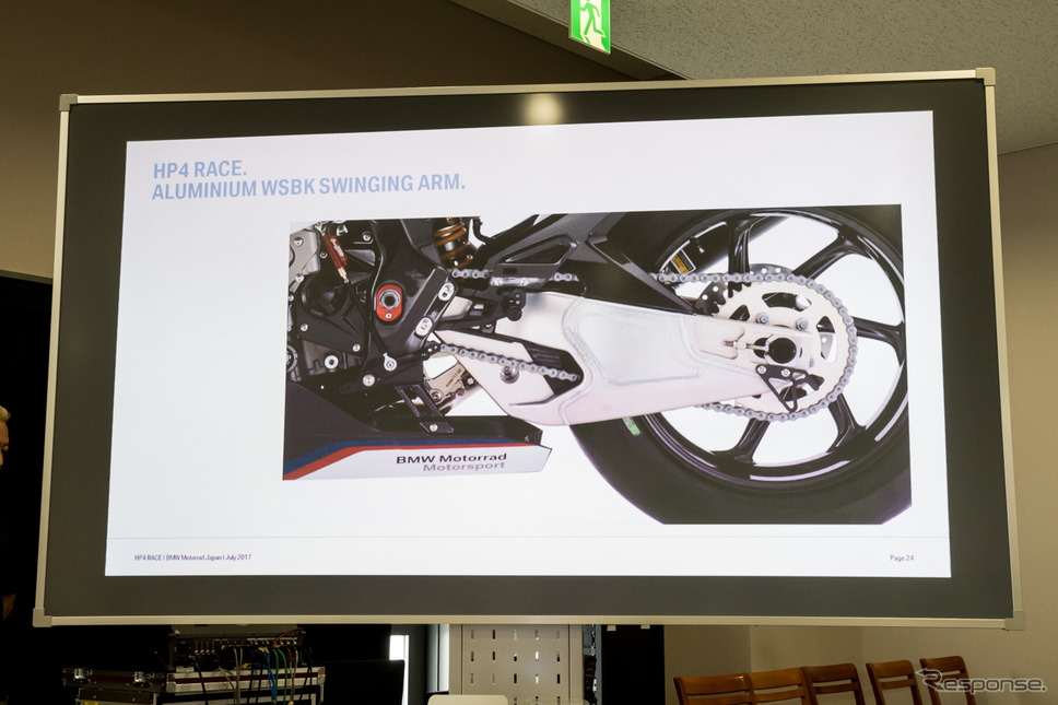 BMW HP4 RACE メディア向け技術説明会。《撮影 井上 演》