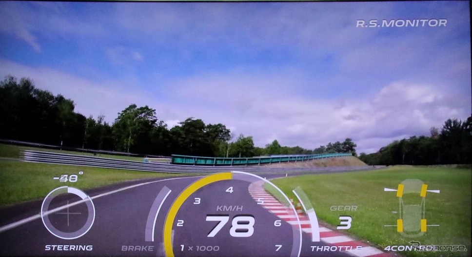 ゲームではなく、こんな画面でサーキット走行を分析できる≪撮影：中尾真二≫