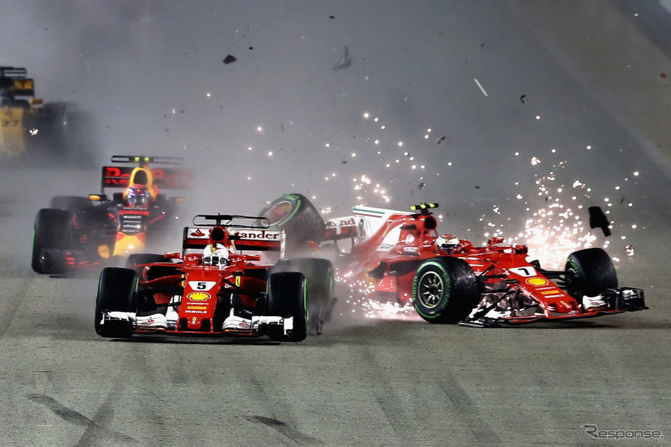F1 シンガポールgp スタート直後の大波乱でフェラーリ2台リタイア ハミルトンが今季7勝目 E燃費