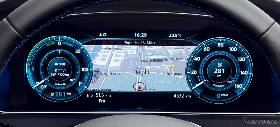 VW e-ゴルフ デジタルメータークラスター “Active Info Display"