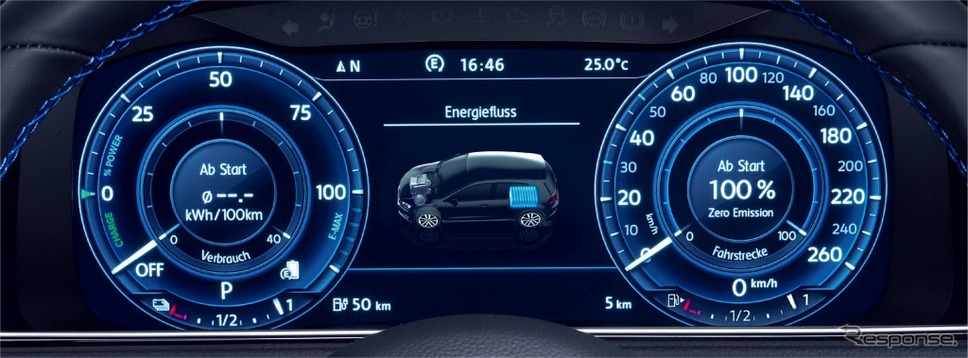 VW ゴルフGTE デジタルメータークラスター“Active Info Display"オプション設定