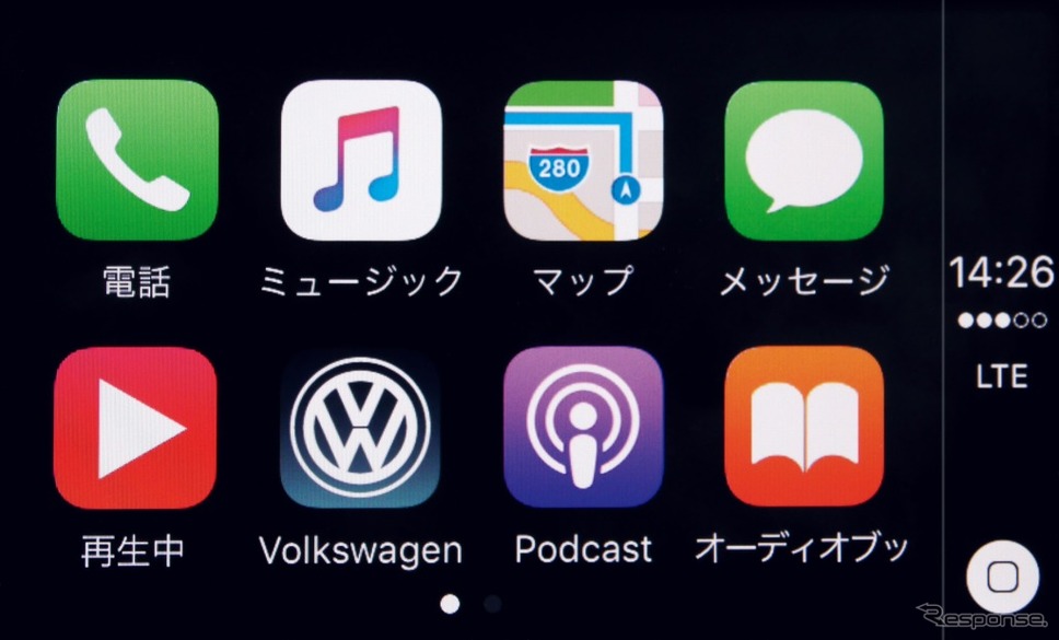 VW ゴルフGTE コネクティビティ機能“App-Connect"Apple CarPlay画面
