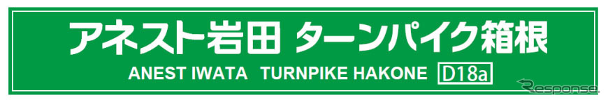 アネスト岩田 ターンパイク箱根、案内サインの一例