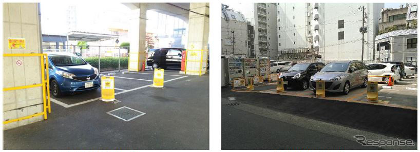 千歳船橋第1駐車場（左）と小田原第2駐車場