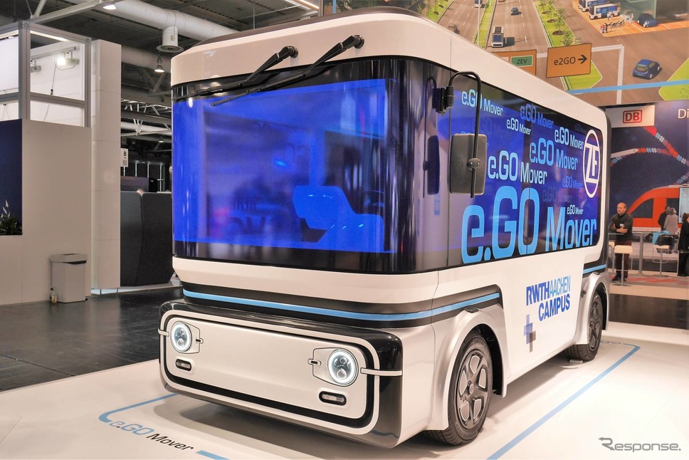 ZFとの合弁事業で開発を進める自動運転バス《撮影 佐藤耕一》