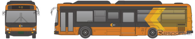 選ばれたBRT用バスのデザイン。《出典 大阪市高速電気軌道》