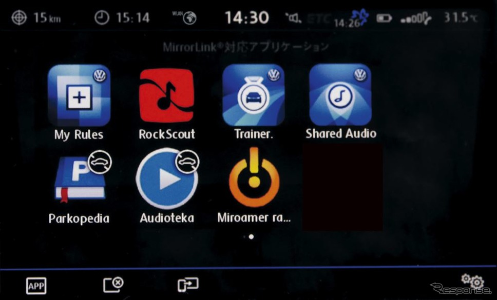 VW ポロ GTI コネクティビティ機能“App-Connect"MirrorLink 画面