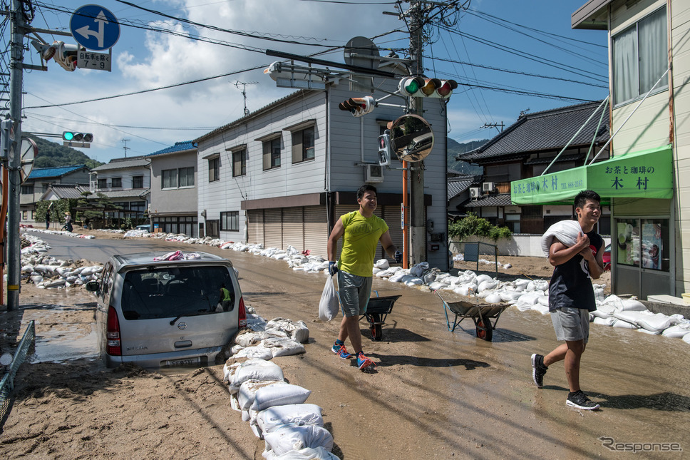 平成30年7月豪雨(7月10日、広島市) (c) Getty Images
