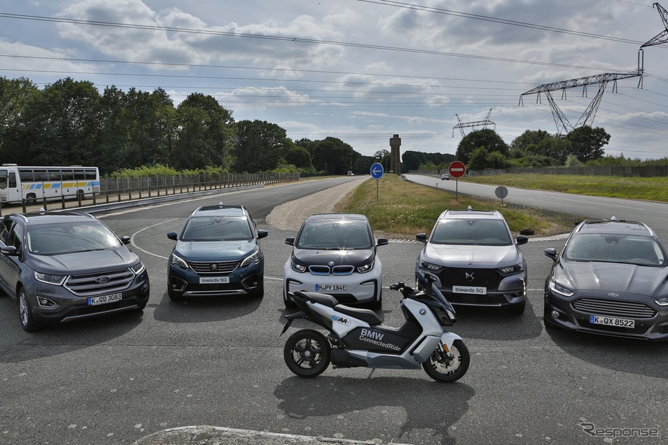 BMW、PSA、フォードによる5G通信のデモ