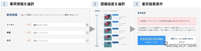 査定情報の入力画面