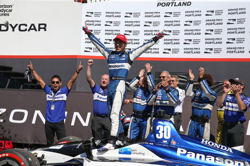 今季初優勝を飾った#30 佐藤琢磨。《写真提供 INDYCAR》