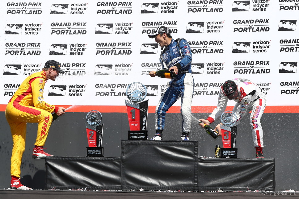 最終戦でも琢磨が歓喜する姿が見られることを期待したい。《写真提供 INDYCAR》