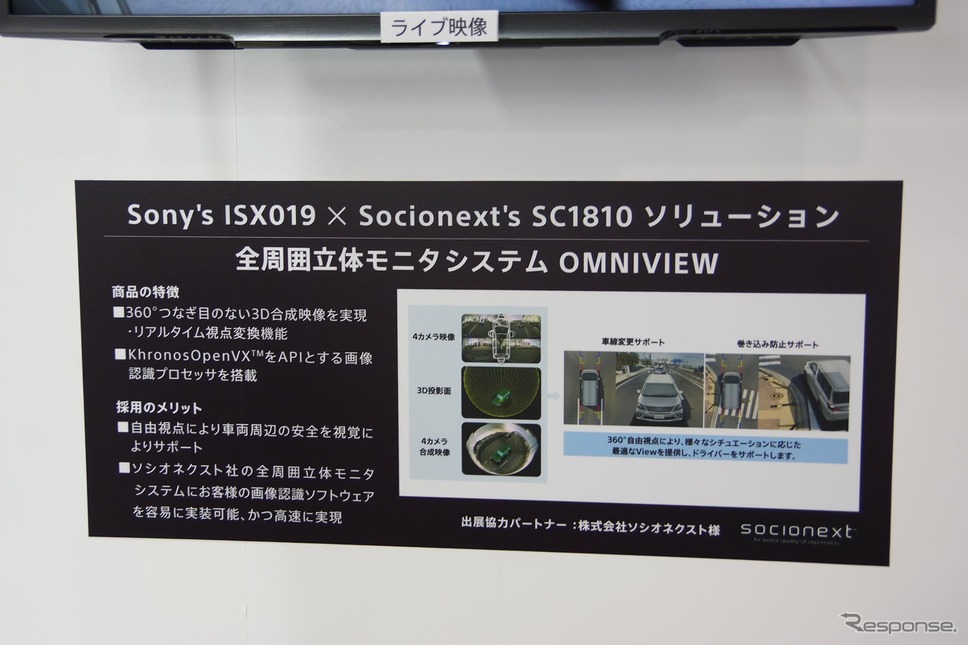 イメージセンサーによる自動運転ソリューションを提案するソニー(名古屋オートモーティブワールド)《撮影 宮崎壮人》