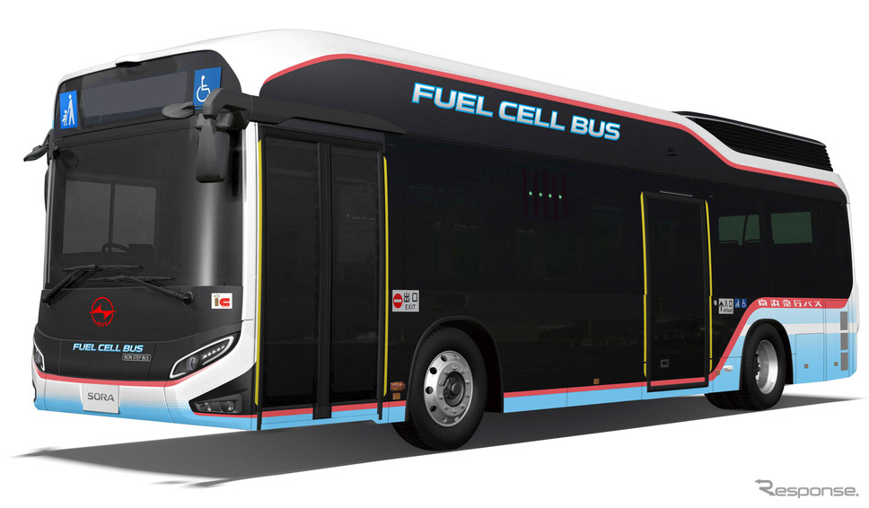 トヨタの燃料電池バス、SORAの京急バスカラー（イメージ）