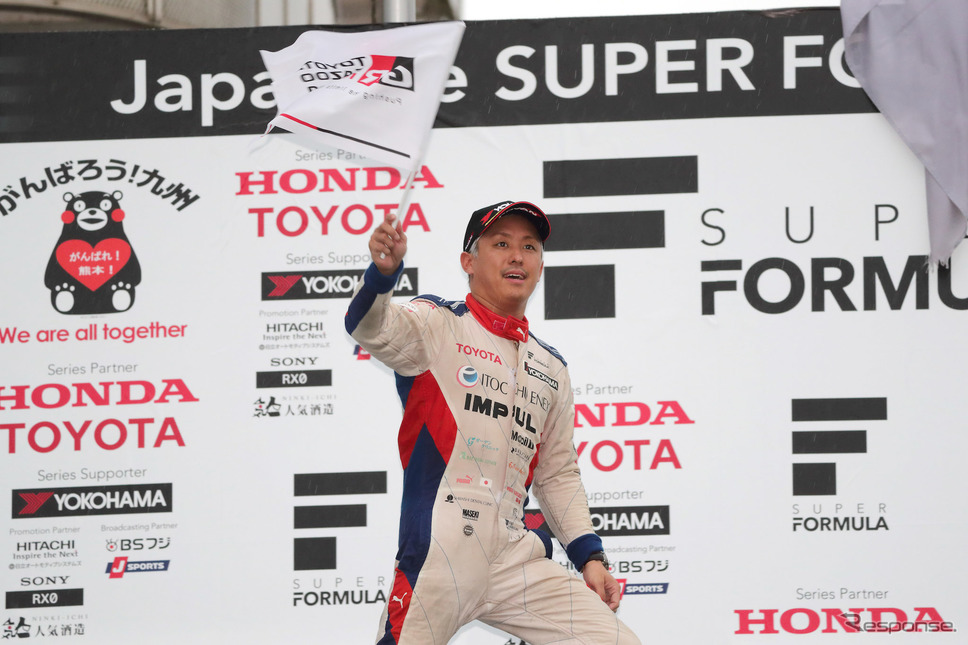 SF第6戦岡山、今季初優勝を飾った関口雄飛。《写真提供 TOYOTA》