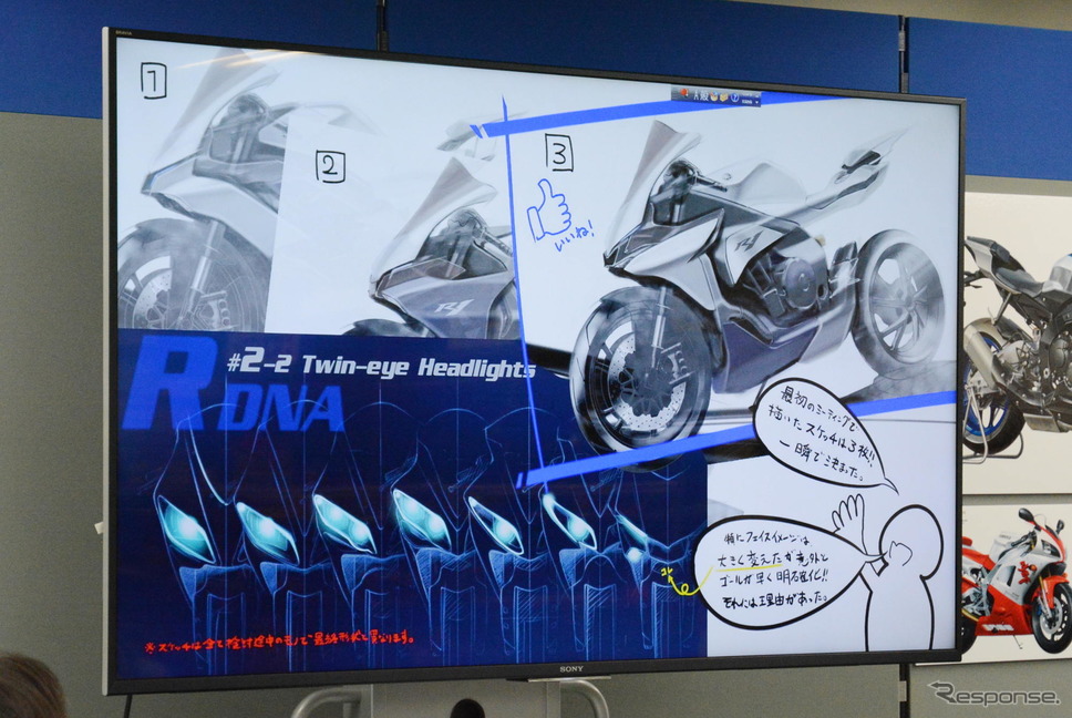 R1シリーズの初期スケッチ《撮影 古庄速人》