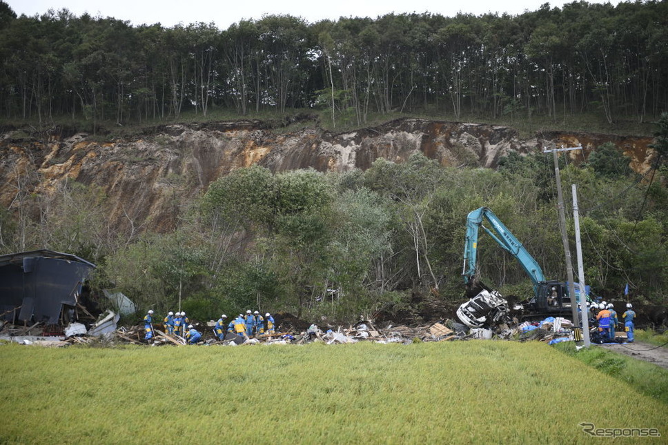 平成30年北海道胆振東部地震(9月8日撮影、北海道厚真町) (c) Getty Images