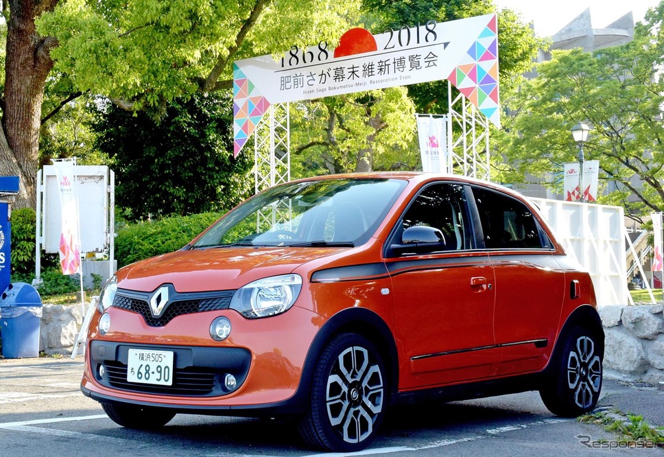 ルノートゥインゴGTは“おもちゃ感”にあふれていた。写真は肥前さが幕末維新博会場にて。《撮影 井元康一郎》