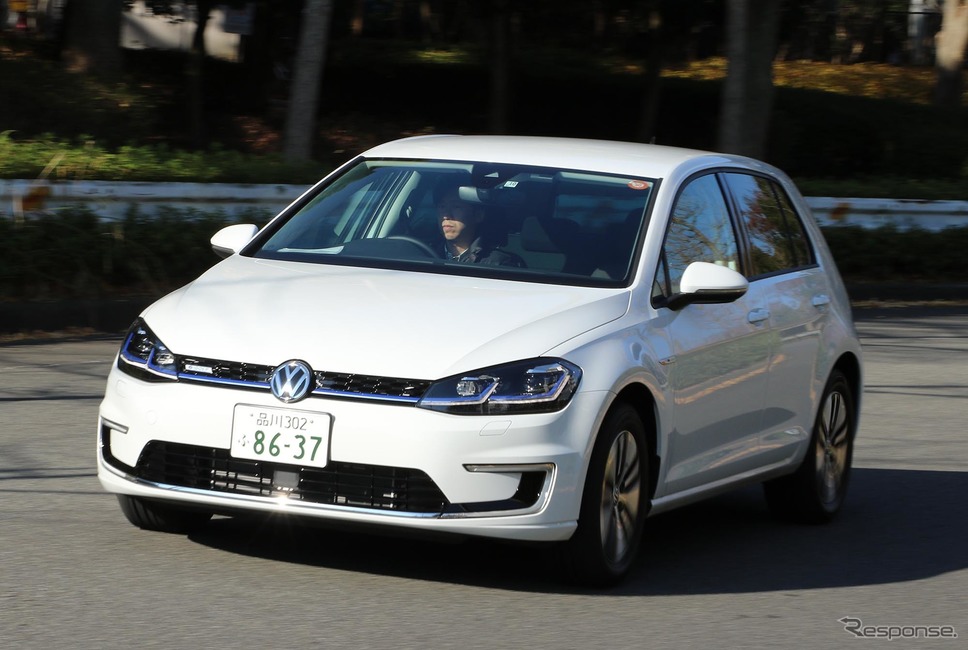 輸入車の多くは一見、ガソリン車か電動車かがわかりづらい傾向にある。写真はVW e-ゴルフ《撮影 平川亮》
