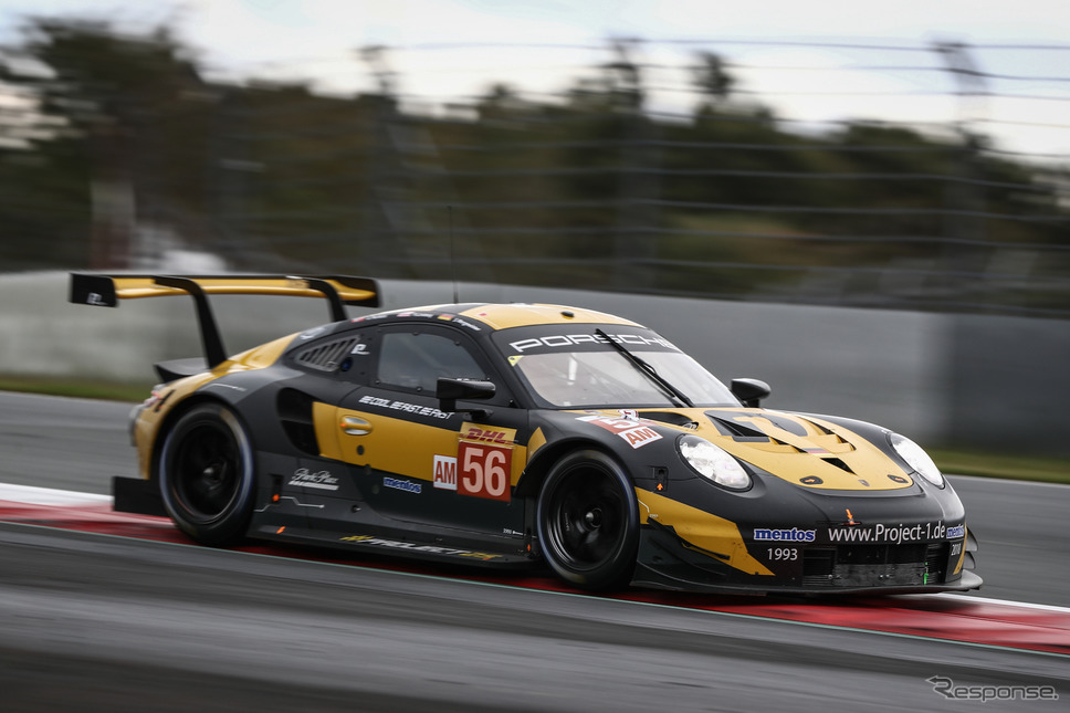 LMGTE-Amクラス優勝の#56 ポルシェ。《撮影 益田和久》