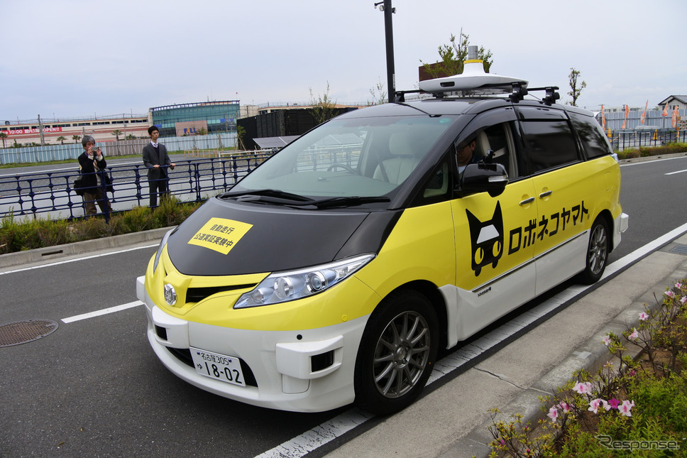 MaaS分野を強化するDeNAとヤマト運輸の自動運転車両による配送の実証実験の様子(参考画像)《撮影 小松哲也》