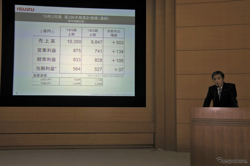 いすゞ自動車 決算説明会《撮影 小松哲也》