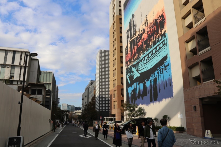 近年文化的な拠点としても注目を集める天王洲。街にはウォールアートなども多い。【撮影:中込健太郎】