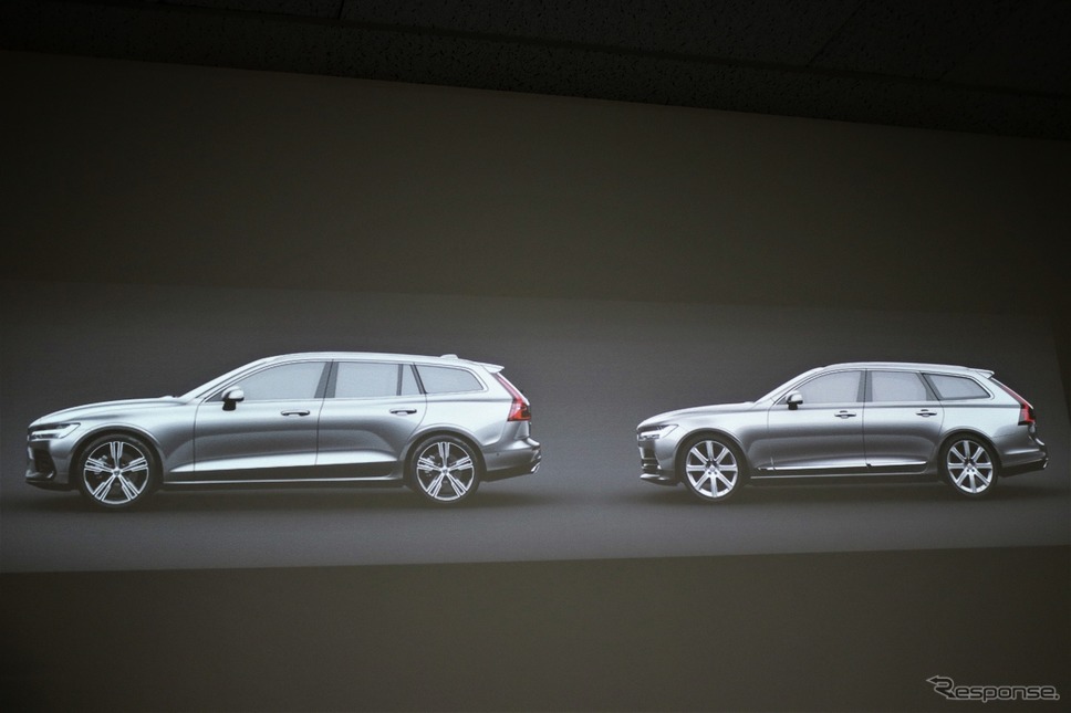 ボルボ V90(左)とV60(右)《撮影 内田俊一》