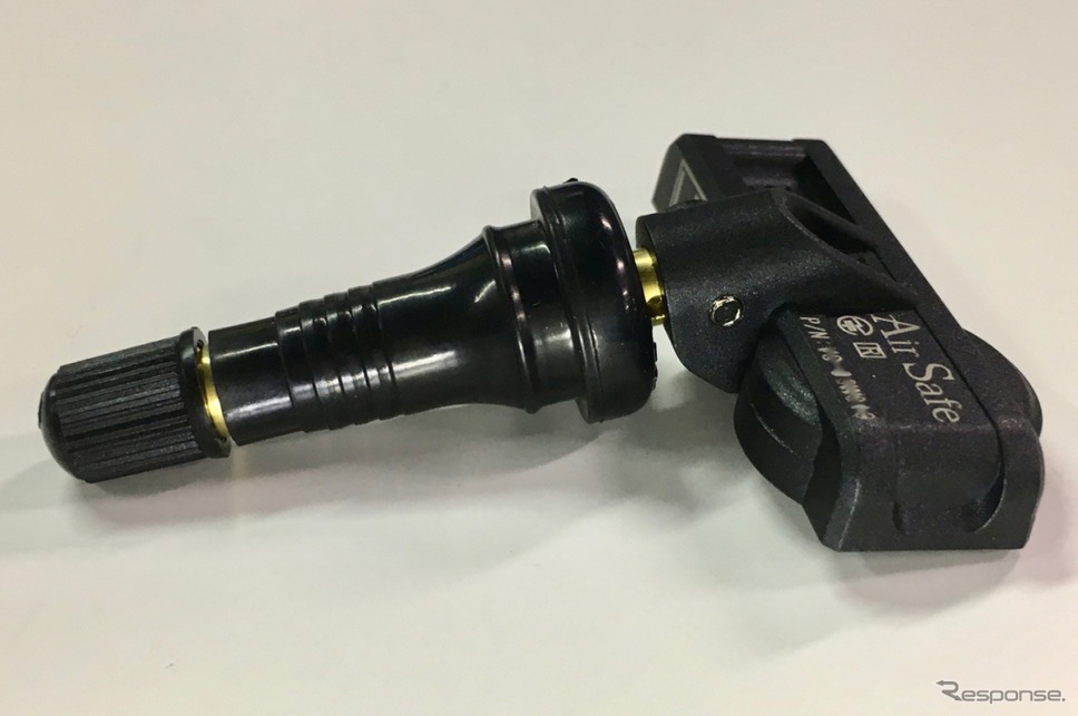 バスクが発売したタイヤ空気圧モニタリングシステムの新製品「エアセーフ AS-SV2」（センサー部分）