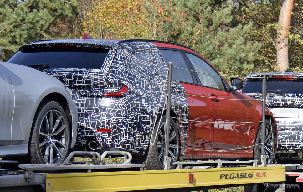 BMW 3シリーズツーリング 次期型プロトタイプを激写。「伝統のあれ」がないようにも見えるが…？《APOLLO NEWS SERVICE》