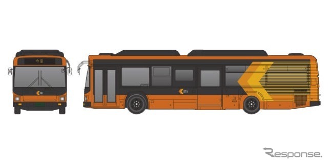 『いまざとライナー』用バスのデザイン。《出典 大阪市高速電気軌道》