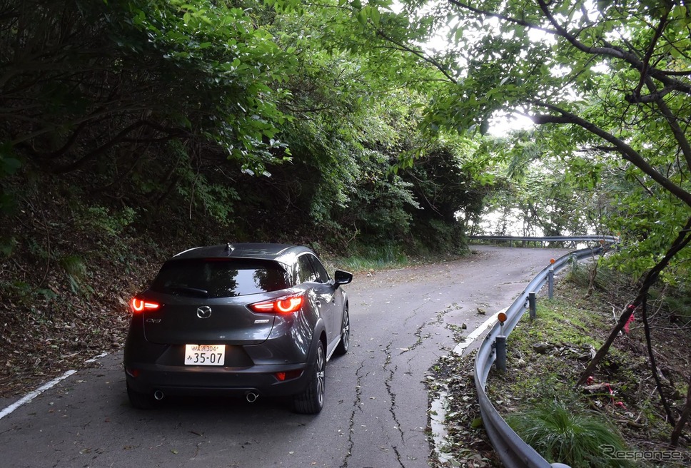 余部灯台へのアプローチ。18年5月の改良で荒れ道での乗り心地は大いに改善された。《撮影 井元康一郎》