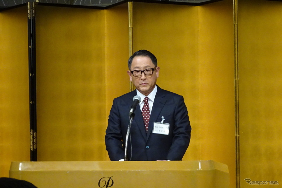 自工会 豊田会長《撮影 池原照雄》