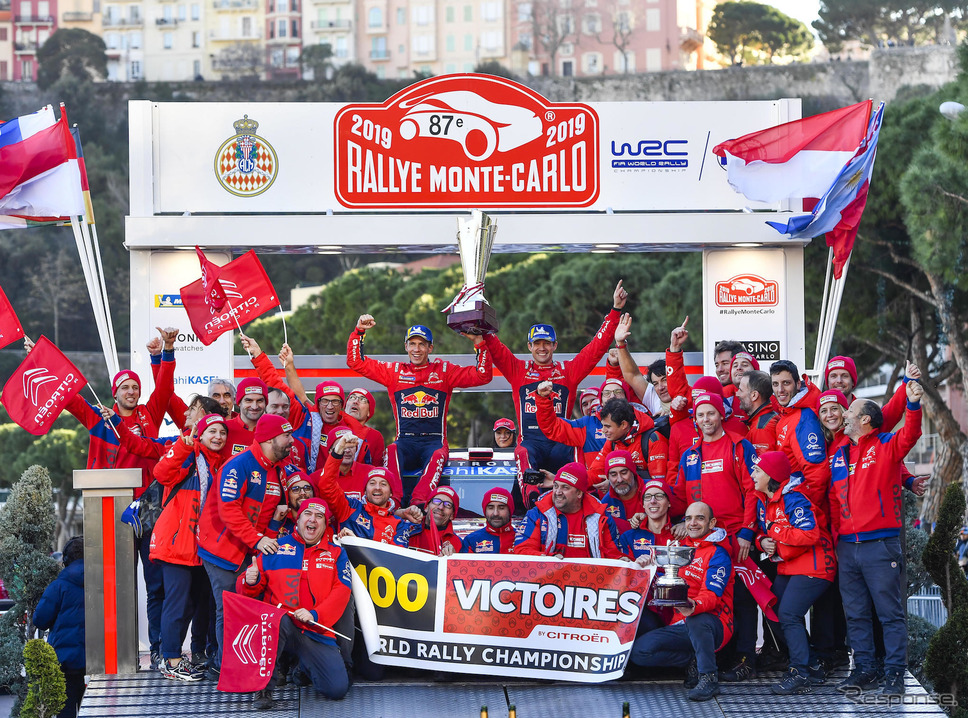 今季WRC開幕戦モンテカルロで、シトロエンが通算100勝目を達成。《写真提供 Citroen》