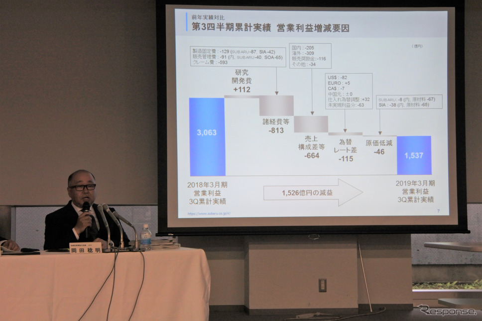 スバル 決算説明会《撮影 小松哲也》