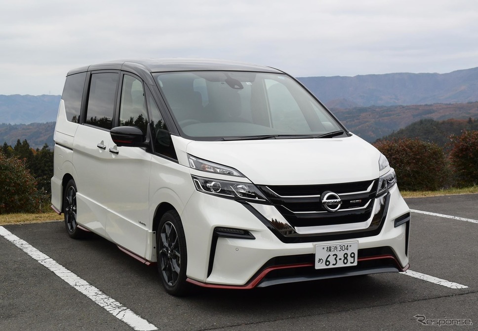 日産『セレナ NISMO』。オレンジ色の差し色が入るエクステリアはノーマルよりむしろシックなデザイン。《撮影 井元康一郎》