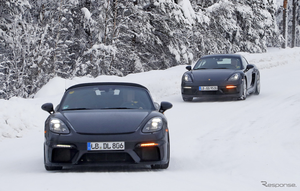 ポルシェ 718ケイマン GT4ツーリングパッケージ スクープ写真《APOLLO NEWS SERVICE》