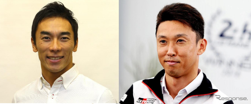 佐藤琢磨(左)と中嶋一貴