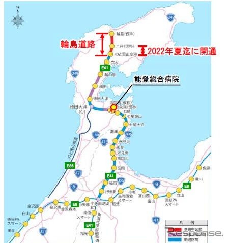 国道470号能越自動車道輪島道路・三井IC〜のと里山空港IC間が2022年夏に開通へ