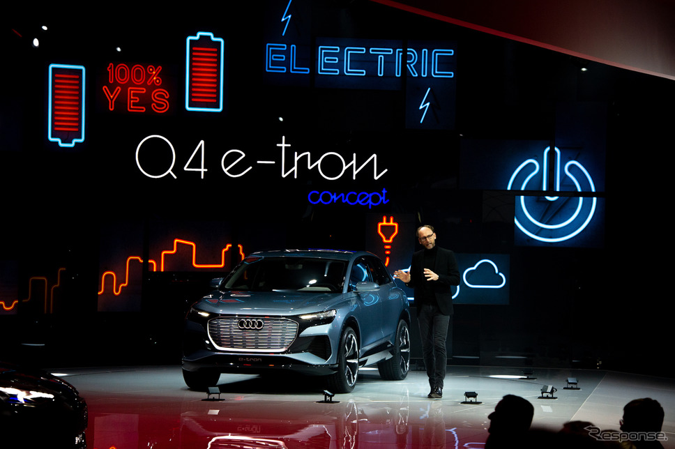 アウディQ4 e-tronコンセプト(ジュネーブモーターショー2019) (c) Getty Images