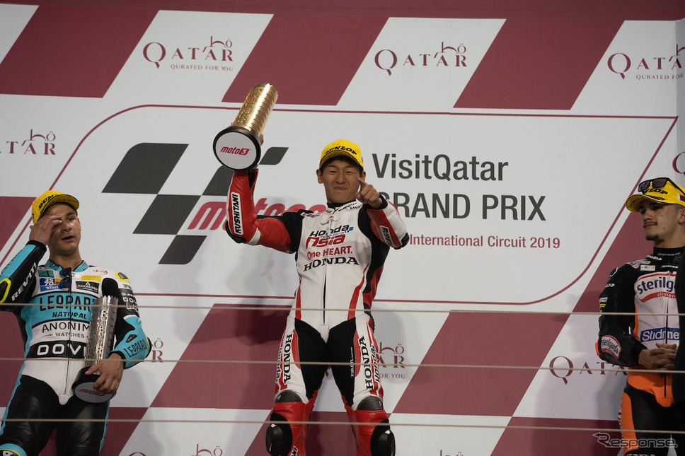 Moto3クラス日本人初優勝の鳥羽海渡(Honda Team Asia)《画像 ホンダ》
