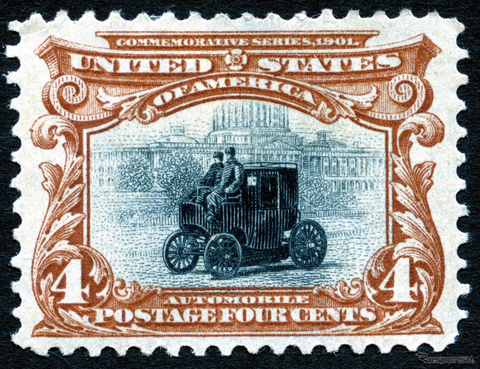 世界初の自動車切手 コロンビア号(1901・米)