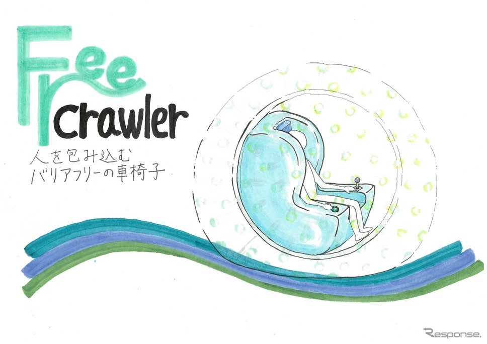 ダヴィンチ賞B部門:『Free crawler 人を包み込むバリアフリーの車椅子』 滝川麻友さん お茶の水女子大学付属高等学校2年