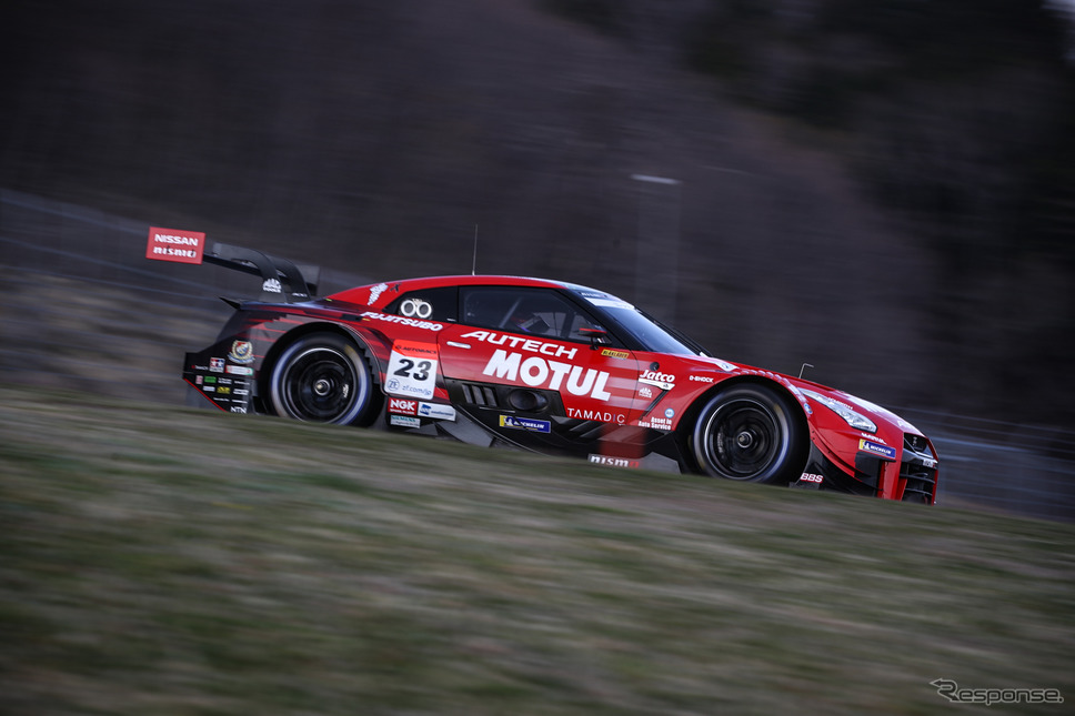 GT500クラス初日2番手タイムの#23 GT-R。《撮影 益田和久》