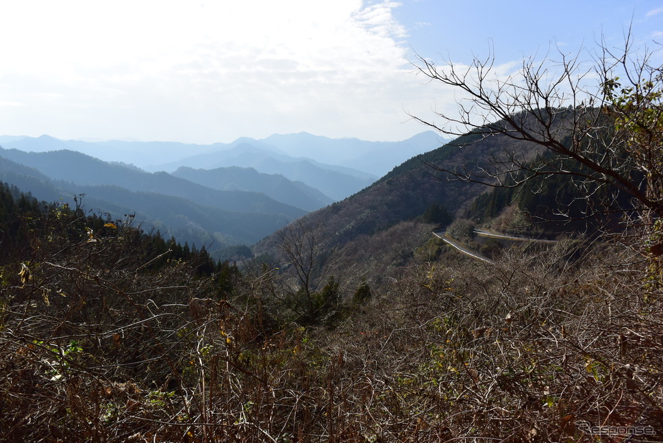 果てしなく山が続く九州山地。経路によってはワインディングロードが100km、200kmと続くのがこのエリアのドライブの特徴だ。足のいいクルマならストレスも少ない。《撮影 井元康一郎》