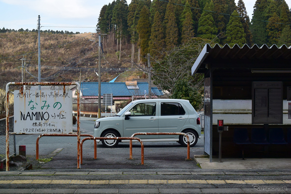 熊本地震で今も一部不通区間が残る豊肥本線(熊本と大分を結ぶローカル線)の波野駅にて。九州で最も標高が高い駅である。《撮影 井元康一郎》