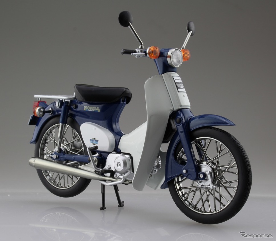 アオシマ 完成品バイクシリーズ ホンダ スーパーカブ（ブルー）※製品画像は試作品のため、実際の商品とは異なる箇所があります