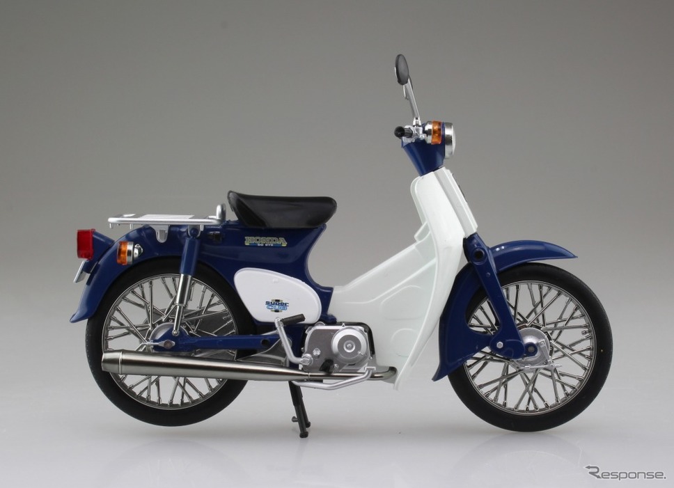 アオシマ 完成品バイクシリーズ ホンダ スーパーカブ（ブルー）※製品画像は試作品のため、実際の商品とは異なる箇所があります